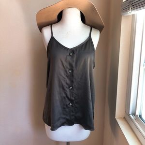 Oyanus crepe satin button front cami